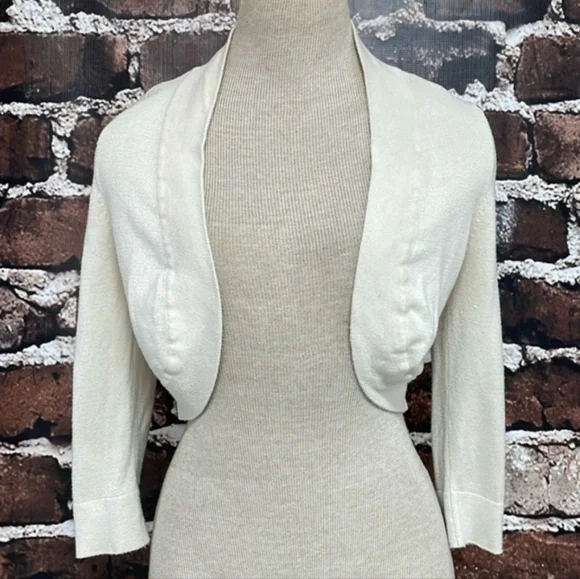 **SOLD**Eliza J Bolero Cardigan Women's Cropped Shrug Sweater Open Front XS - Picture 8 of 14